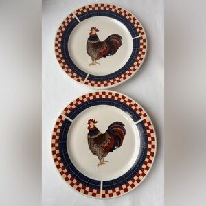 Set Of Majesticware By Oneida's "Calico Rooster Plates 7 7/8"